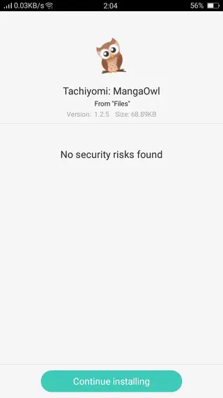 Screenshot of Mangaowl App