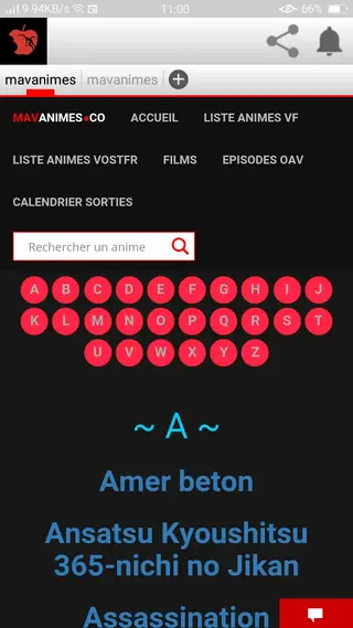 Screenshot of MavAnime App