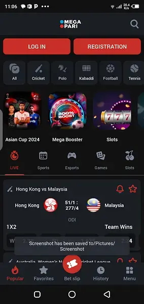 Screenshot of MegaPari App Apk