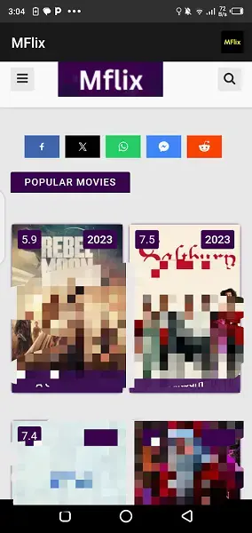 Screenshot of Mflix Android