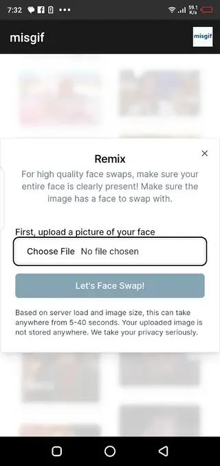 Screenshot of MisGif App