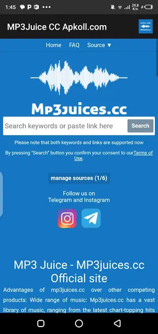 Screenshot of MP3Juice CC Download