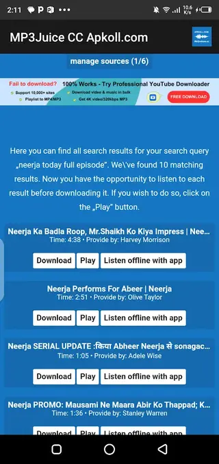 Screenshot of MP3Juice CC