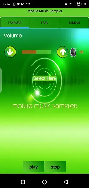 Screenshot of Music Sampler App