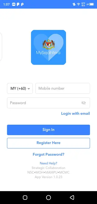 Screenshot of Mysejahtera Apk