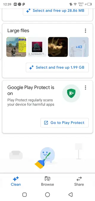Screenshot of Nearby Share App