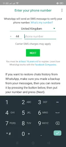 Screenshot of NG WhatsApp