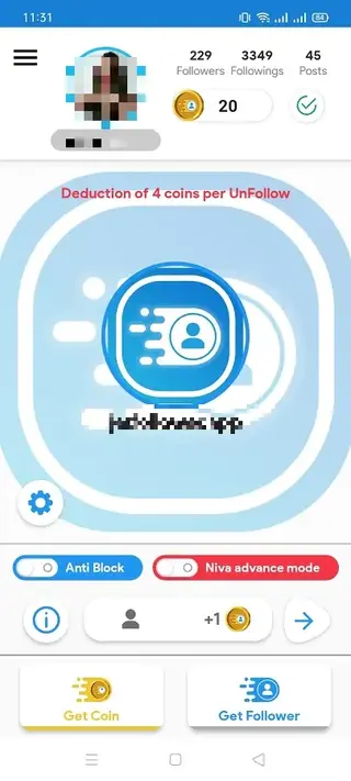 Screenshot of Niva Followers App