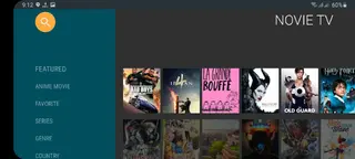 Screenshot of Novie TV App
