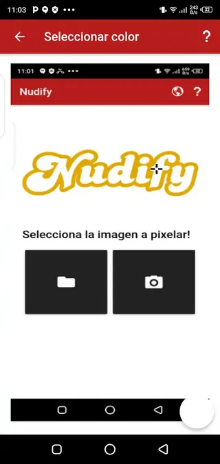 Screenshot of Nudifier App