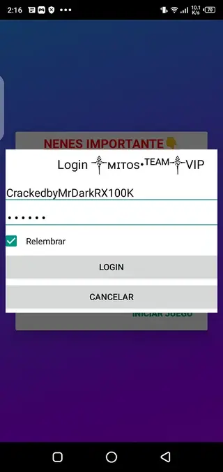 Screenshot of NUEVO MOD MENU Android