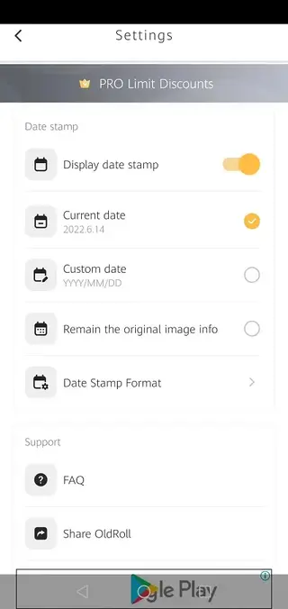 Screenshot of Old Roll App