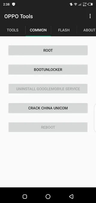 Screenshot of Oppo Tools App
