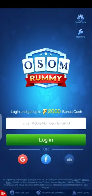 Screenshot of Osom Rummy Download
