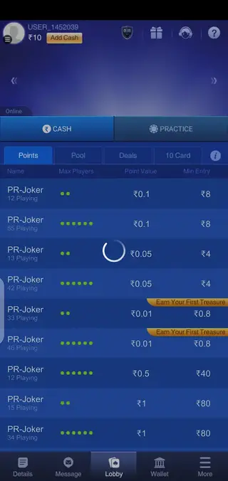 Screenshot of Osom Rummy
