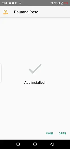 Screenshot of Pautang Peso App