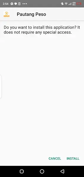 Screenshot of Pautang Peso