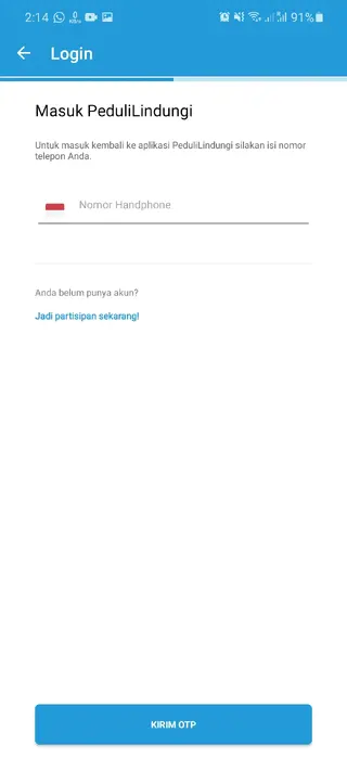 Screenshot Pedulilindungi App