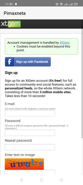 Screenshot of Pimaxneta
