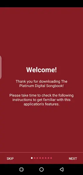 Screenshot of Platinum Songbook App