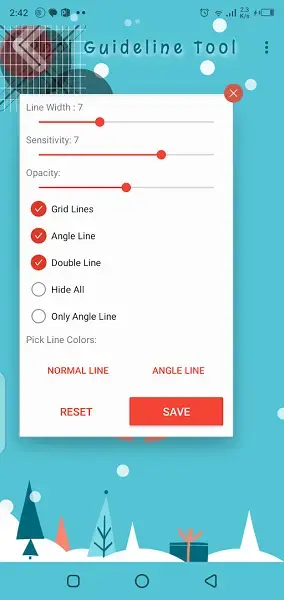 Screenshot of Pool Guideline Tool App