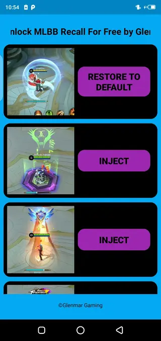 Screenshot of Recall Injector