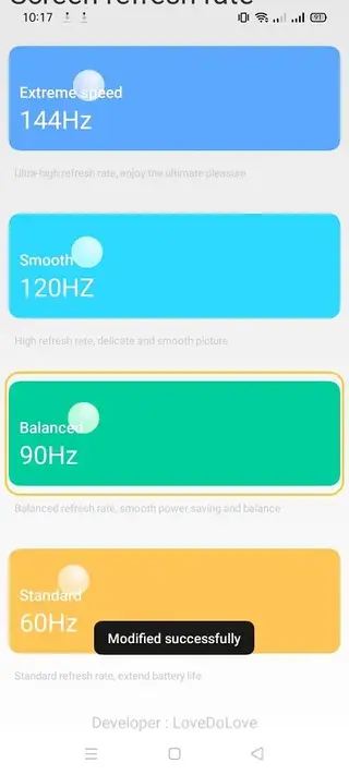 Screenshot of Refresh Rate Changer Apk