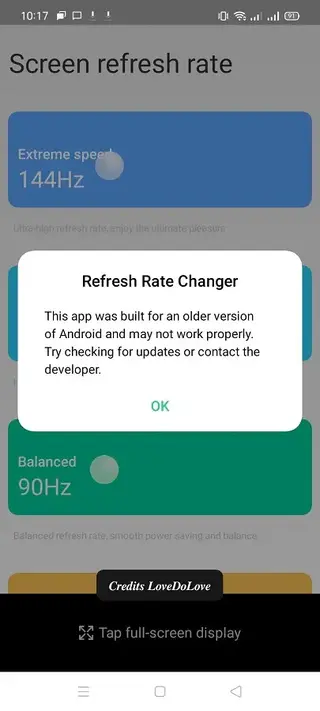 Screenshot of Refresh Rate Changer Android