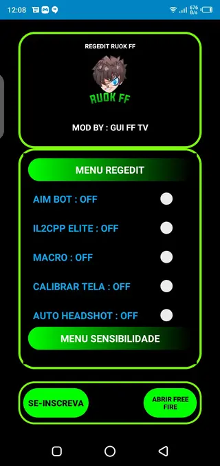Screenshot of REGEDIT Macro Free Fire
