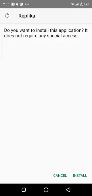 Screenshot of Replika Romantic Partner