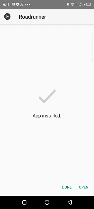 Screeenshot of Roadrunner App Android