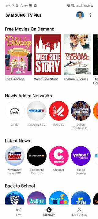 Screenshot of Samsung TV Plus Apk