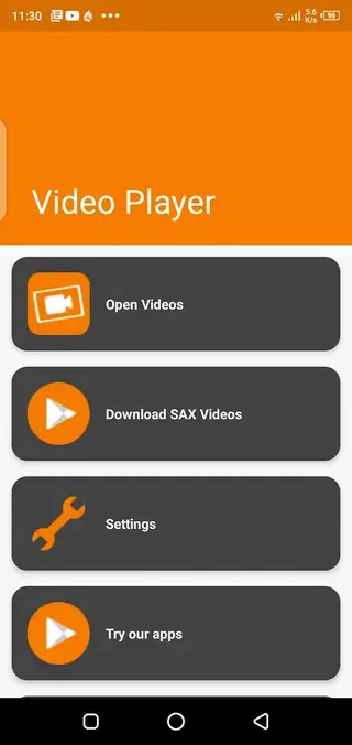 Screenshot of Sax Video Player All Format App