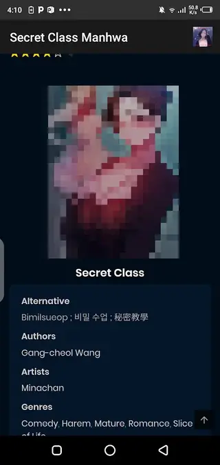 Screenshot Of Secret Class Manhwa App