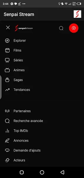 Screenshot of Senpai Stream Apk