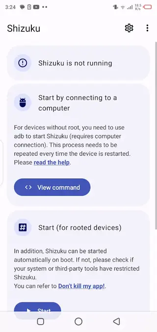 Screenshot of Shizuku Apk