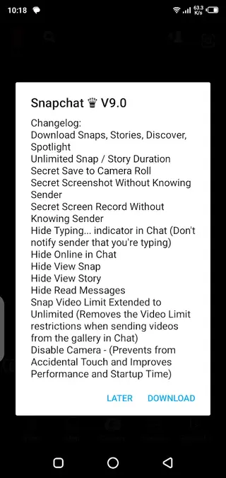 Screenshot of Snaptroid Android