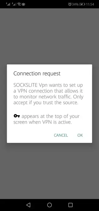 Screenshots of Sockslite Pro Android