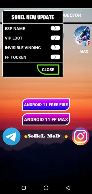 Screenhot of Sohel Injector