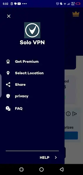 Screenshot of Solo VPN Android