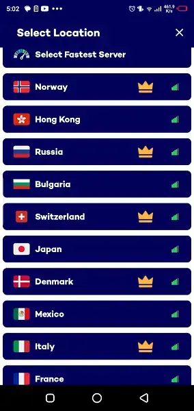 Screenshot of Solo VPN App