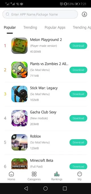 Screenshot of SosoMod Android