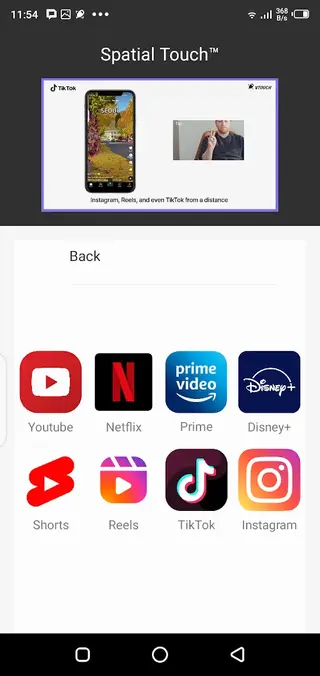 Screenshot of Spatial Touch App