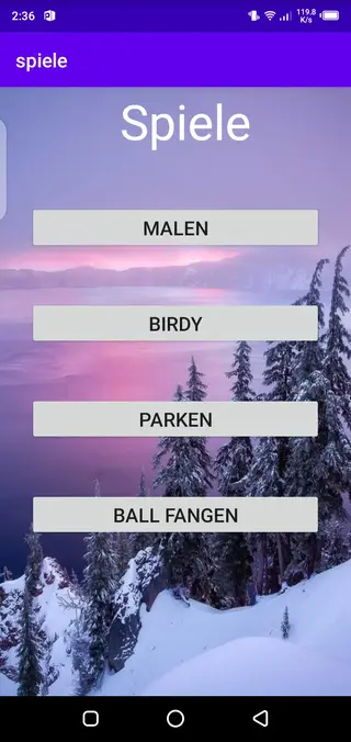 Screenshot of Spiele App