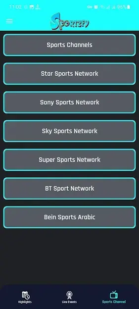 Screenshot of Sportzfy Download