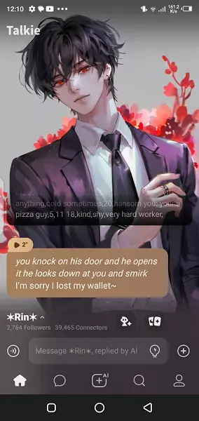 Screenshot of Talkie Soulful AI App