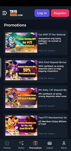 Screenshot of Taya 777 Original