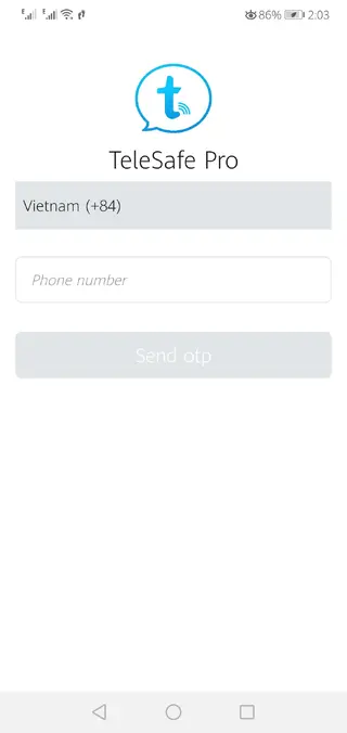 Screenshot of TeleSafe App