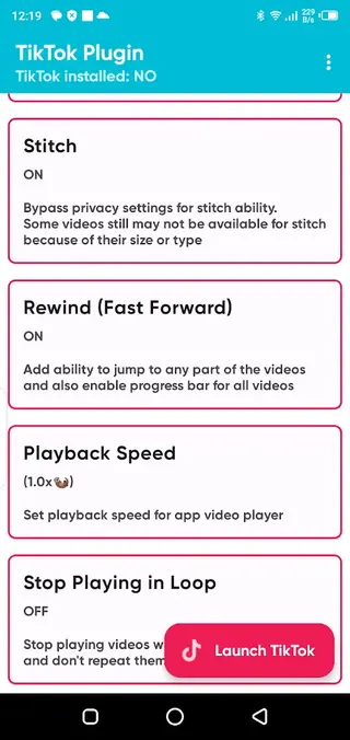 Screenshot of TikTok Plugin Android