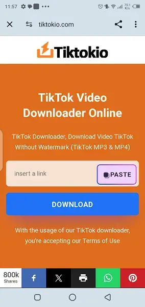 Screenshot of Tiktokio App